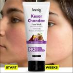 KURAIY Kesar Chandan Skin Lightening & Tan Removal Face wash, For Natural Glow & Spotless Skin