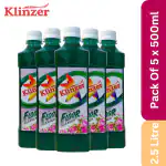 Klinzer Surface & Floor Cleaner Liquid, Floral fragrance 2.5 litre | Non-Toxic & Eco-friendly | 500 ml Each (pack of 5)