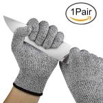 CRENTILA Cut Resistant Gloves Food Grade Level 5 Protection, Safety Kitchen Cuts Gloves for Oyster Shucking, Fish Fillet Processing, Mandolin Slicing, Meat Cutting and Wood Carving