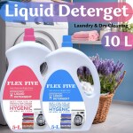 FLEXFIVE Tide Detergent Liquid 10 Liter Blue & Pink suitable for all type washing machine, Nature based liquid, Cloth freshener liquid with fabric conditioner