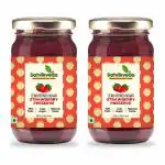 Satvikveda Strawberry Jam 500 gm (Pack of 2) | 70% Fresh Strawberries | Refined Sugar free Fruit Preserve | Made with Unrefined Desi Khand | No Colours & Flavours | Natural & Healthy Snack for Kids | Best for Bread, Smoothie, Ice cream, Cake, Milkshake