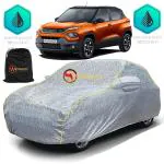 Windproof Waterproof Uv Ray Protection 4th Layer Without Color Added Orginal Fabric Double Adjustable Belt Buckle Strap Car Cover for Tata Punch