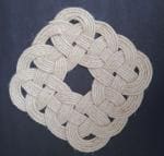 EKObee Bleached Jute Rope Kringle Design Squire Hot Pad / Table Mat, Size 20x20x0.3 cm, 1pc , Off-white