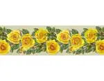 WallDesign Wallpaper Border Yellow Rose & Leaves Painted For Bedroom, Living, Kitchen (5.25 inch width by 10 ft length)
