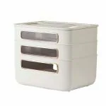 PRIME PICK WiFi Router Storage Box, Router Hider Box, Multi-Layer Desktop Cable Storage Box, Router Decorative Box Wall Mount, PP Cable Power Socket Organizer Box Shelf - White