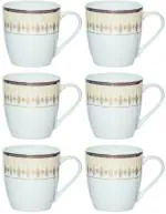Goodhomes SONAKI Pack of 6 Bone China (White, Gold, Cup Set)
