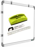 YAJNAS 3X4 Feets,Non-Magnetic Both Side Writing Chalkboard & Whiteboard, Pack of 4 Item White, Green board (900 mm x 1200 mm)