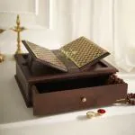 DecorTwist Large Handcrafted Holy Book Stand Box for Reading Geeta, Quran, Guru Granth Sahib, Bible Book