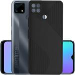 MOZETTE Back Cover for Realme C25 (Black, Dual Protection, Silicon, Pack of 1)
