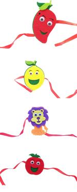 Kavim Kids R115 Assorted Rakhi Set (4 CARTOON CHARATER KIDS Rakhi)