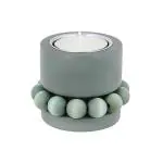 Duadecor Tealight Candle Stand Decoration. Wooden Beaded Decorative Votive Candle Holders for Home and Table Décor. Wood Candlestick Holder Stand (Olive Green)