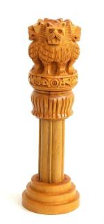Apnoghar brown wood antique ashoka pillar