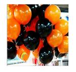 Festiko 50Pieces Latex Balloon Combo 12 Inches 2.3 Grams Of Inferior Smooth, Thick Decorative Balloons Orange And Black Baloons