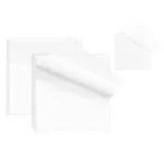 OFIXO Transparent (100 Pcs White Color 3x3 Inch) Self-Adhesive Sticky Notes, OFIXO Clear See Through Post for Planner Office School College Teacher Student Supplies