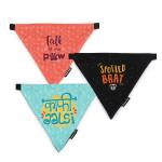 DP with animal paw Dogs Talk to My Paw, Spoilt Brat And Kaafi Aalsi Bandana Combo Small(S)