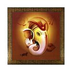 Indianara Lord Ganesha Paintings (2031) Without Glass 13.8 X 13.8 Inch