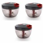 ODD M EVEN Black Plastic Vegetable and Fruit Chopper (Pack of 3)