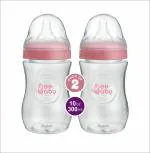 Beebaby Pink Ease Wide Neck Baby Feeding Bottle with Anti-Colic Teat (Pack of 2) - 300 ml