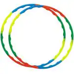 Fitfix Multicolor Plastic Zig Zag Wave Design 8 Interlockable Pcs Sports Hula Hoop For Exercise Fitness, 30 Inch (Pack Of 2)