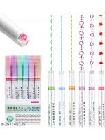 Magic Star Linear Color Highlighter Pen Set - 6 Line Markers for Adults & Kids