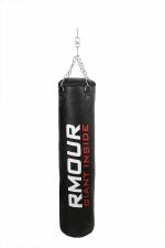 RMOUR Unfilled Black Heavy PU Punch Bag Boxing MMA Sparring Punching Training Kick Boxing Muay Thai with Hanging Chain