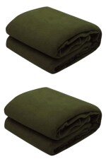 VORDVIGO Combo Pack of 2 Single Bed Solid/Plain Polar Fleece Ac Blanket_Size - 60*90 inch, color-Green