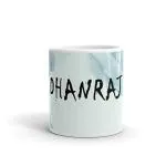 Rish Dhanraj Name Theme Printed Light Blue Ceramic Coffee Mug, 350 Ml