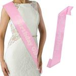 Party Midlinkerz Fabric Pink Birthday Girl with White Lettering Satin Sash for Birthday Party