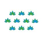 Comet Busters Beautiful Handcrafted Green and Turquoise Floral Lotus Bindis (BIN1951) Pack of 1