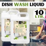 BLISS & BLUSH Dishwash Liquid 10 Liter Green |With Fresh Fragrance|Powerful Grease Cleaner|Removes Toughest Stains