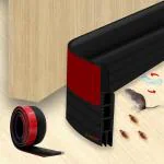 SHALVI Door Draft Stopper Seals Anti-Collision Black Bottom Tape