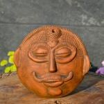 CreateYourTaste Wall Decor Terracotta Clay Masks for Home Interior Balcony Styling (Design 5, Shaded Terracotta)