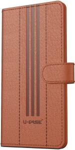 U-CASE Flip Cover for Vivo T2x 5G / Vivo Y56 5G / Vivo Y16 | Vegan | Foldable Stand & Pocket | Magnetic Closure (Brown, Cases with Holder, Pack of: 1)