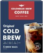 Colombain Brew Coffee Arabica Original Cold Brew 05 Brew Bags, 20 Cups