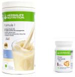 Herbalife Nutrition Formula 1 Nutritional Shake Mix Combo Kulfi Plus Afresh Elaichi Plant Based Protein, 550 G (Set Of 2)