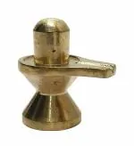 athizay brass shivling Statue for Home golden shiny Shiva Lingam for home and office pooja (Non Hollow Brass Shivling 4 cm)
