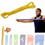 BULMARC's Resistance Band Pull Up Assist Power Bands with 65+ Exercises for Workout, Muscle Tone, Weight Loss & Body Power Lifting (Yellow, X-Light (2-5) KGS) ,100% Natural Thai Latex