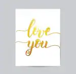 Svm Craft Eco Friendly Gold And White Love You Gold Foil Art Poster