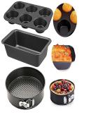 kunya Carbon Steel 3 PC Combo Cake Moulds for Baking Muffin Tray Bread Mould