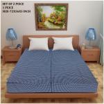 FurnElite Home Decor 100% Cotton Mattress Cover for Double Bed with Zip/Chain 72x36x5 inch, Set of 2 Multicolour Cotton