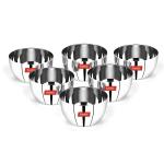 Sumeet Silver Stainless Steel Bowl (pack Of 6)