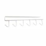 House of Quirk Stainless Steel 6 Hooks Under Shelf Holder MultiFunctional-White