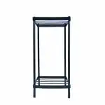 EQUAL 2 Step Plant Stand, Metal Modern Tulsi Plant Stand, Black