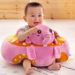 Glance Baby Soft Plush Cushion Cotton Baby Sofa Seat Infant Safety Car Chair Learn Sit Stool, Pink/orange