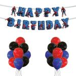 Festiko Spider Man Theme Birthday Decoration Combo (51 Pcs), Birthday Party Decoration Items, Superhero Happy Birthday Theme Party Decoration Banner Multicolor Balloons