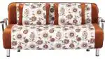 Decorative White And Brown Metal 3 Seater Sofa Cum Bed With Washable Cover And 2 Cushions