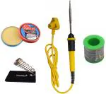 Fadman Yellow, Black Soldering Iron Kit, Solder Wire, Soldering Paste, Stand (Set Of 4)
