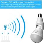 SROPX cc GHJIU WiFi Wireless Light Bulb Hidden Security Camera with Night Vision (64 GB, 1 Channel) (Black)