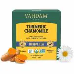 VAHDAM - Turmeric Chamomile Tea- 15 Tea Bags | Active Turmeric + Chamomile Flowers | 15 Single Serves- Brew Hot or Cold | 100% Natural Herbal Tea | Flowering Tea