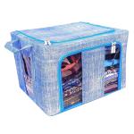 Avenn Denim Blue Non Woven Saree Packing Cover Organizer With Window - 66 L